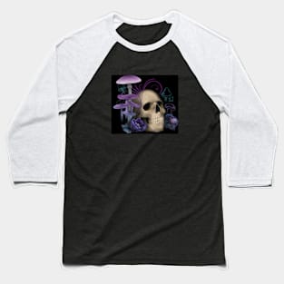 Purple Mushroom Skull Baseball T-Shirt